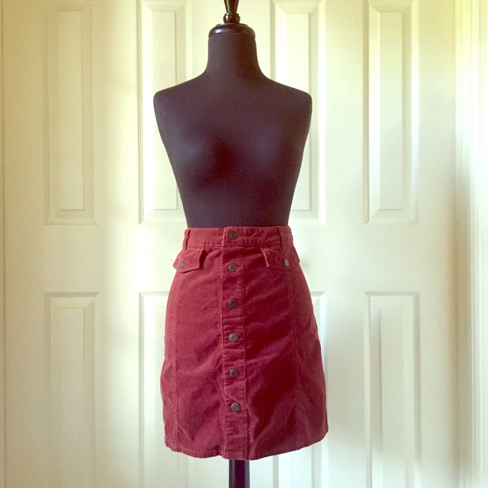 High-Rise Burgundy Mini Skirt